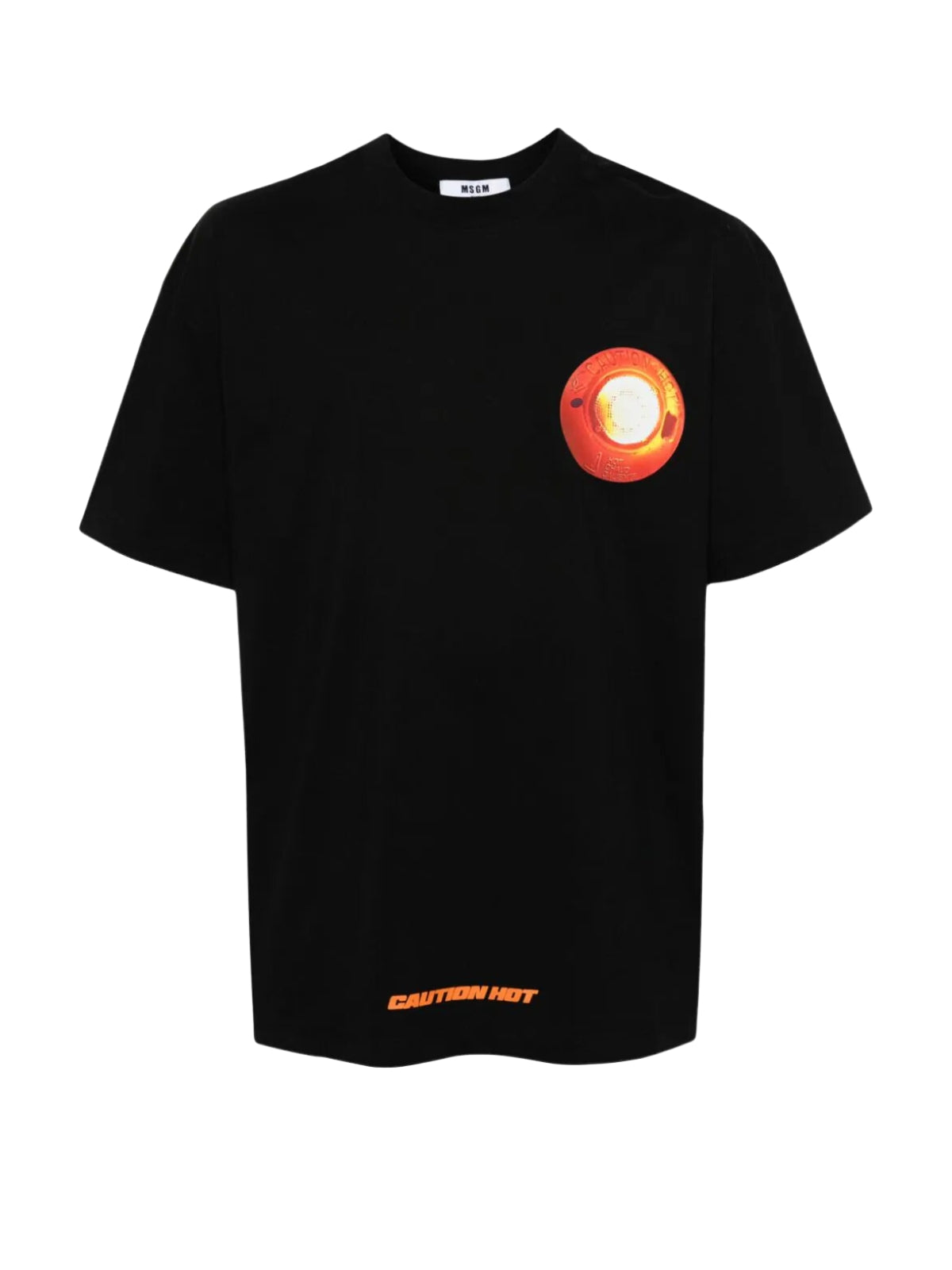 Msgm T-Shirt Caution Hot Black