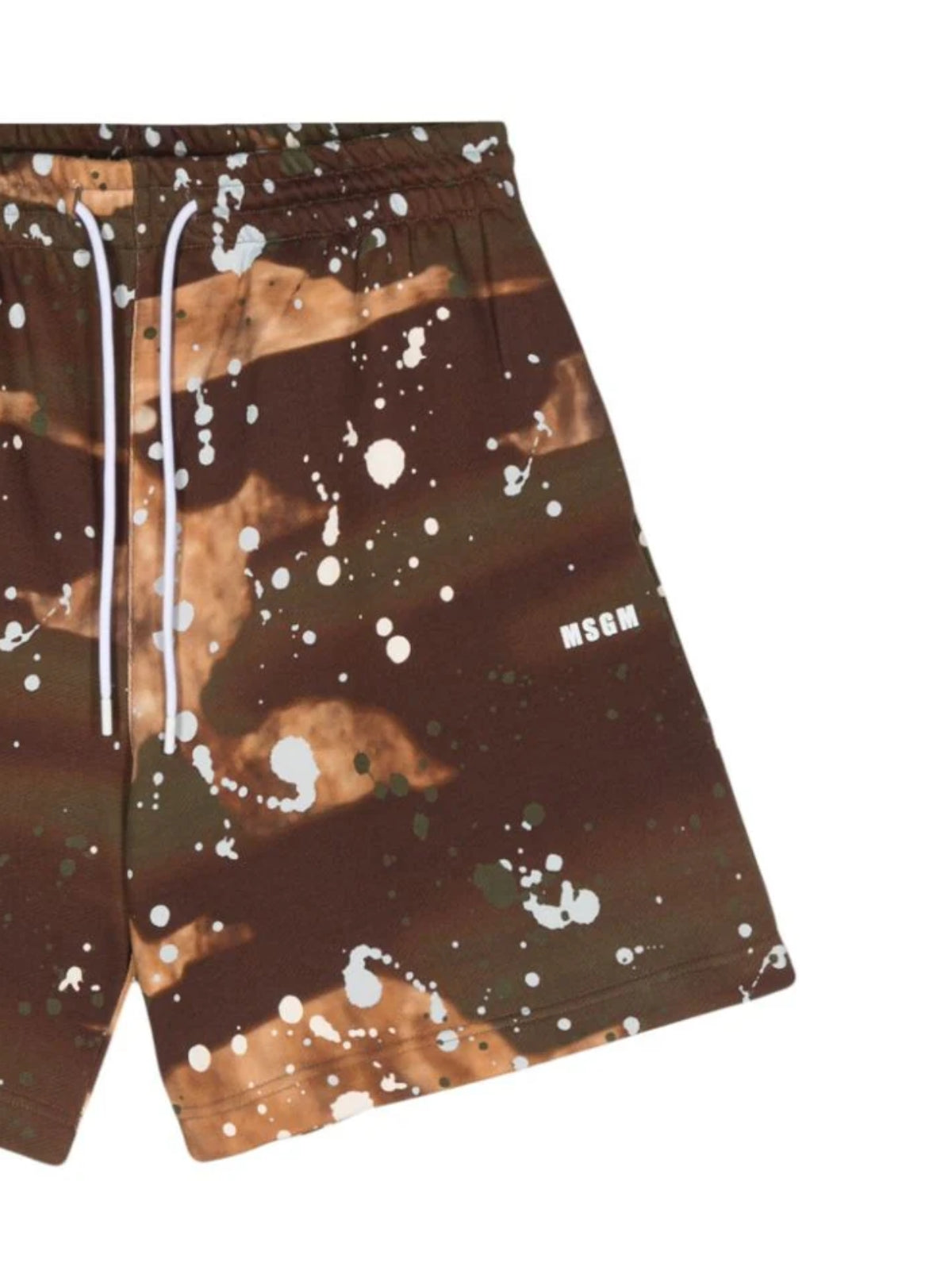 Msgm Shorts Allover Print Brown
