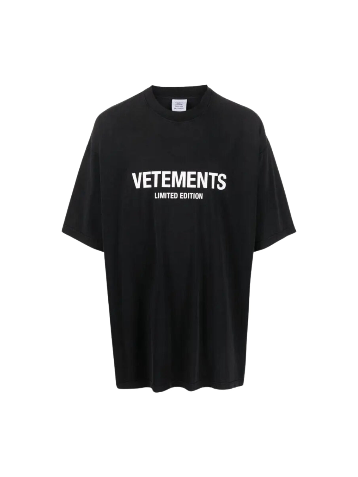 Vetements T-Shirt Limited Edition Logo Crystals Washed Black