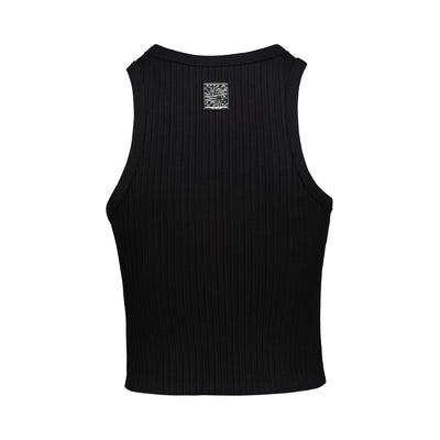 VICTORIA BLACK LACE UP TANK